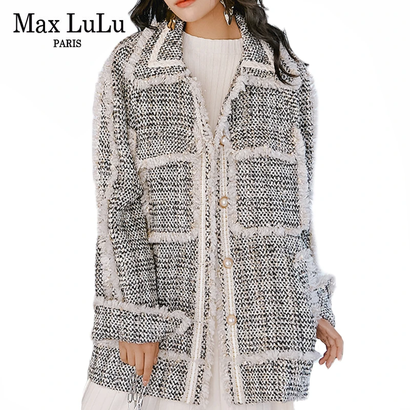 Max LuLu, модная Корейская зимняя женская элегантная верхняя одежда, женские плотные теплые шерстяные куртки, Повседневные вязаные пальто большого размера