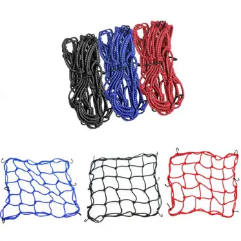 

Multipurpose Motorcycle Cargo Net Stretchable Reflective Mesh with Plastic Hooks Metal Carabiners for Trailer ATV Roof Storage