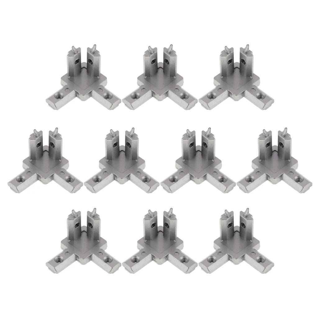 10pcs Aluminum Profile 2020 Series Extrusion 3-way Corner Joint Connector