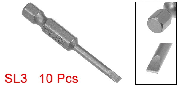 10pcs 50mm SL3 Uxcell 5/10 шт. 50/65/75/100/150 мм Длина 1/" Шестигранным хвостовиком T6/SL2.5-6/Y3/U4-5/PH2 магнитные отвертки S2 сплав Сталь - Цвет: 10pcs 50mm SL3