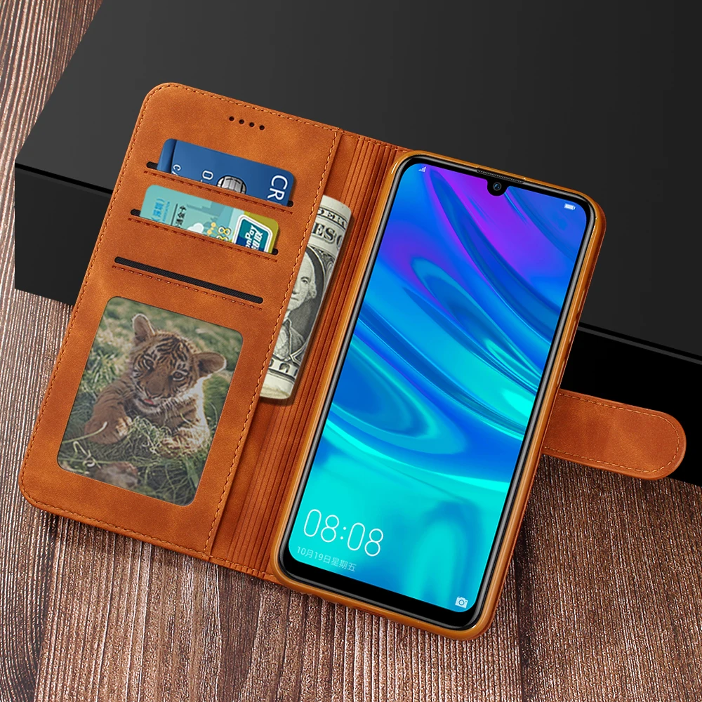 Кожаный флип чехол бумажник для Honor 10 20 lite Оригинальный телефона 360 Защита huawei 10i 20i