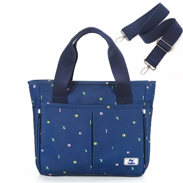 Navy blue M Сумка для детских подгузников с несколькими карманами, сумка для детских подгузников, сумка для детских колясок, модная сумка на молнии для мам и мам - Цвет: Navy blue M