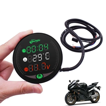 

For Honda VFR800 VTR1000F vfr 750 800 ST 1300 Universal Motorcycle Multi-Function LED Digital Voltmeter Clock Meter Thermometer