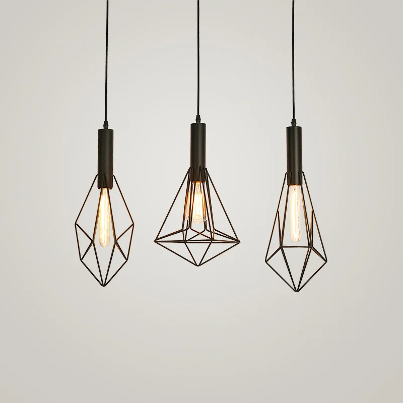 

Northern European-Style Decorative Chandelier Creative Post-modern Restaurant Bar Counter Iron Art Single-head Diamond Chandelie