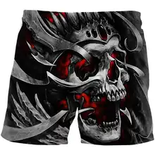 Bañadores cortos con estampado de calavera 3D para hombre, pantalones cortos de playa de secado rápido, ropa de baño, triangulación de envíos