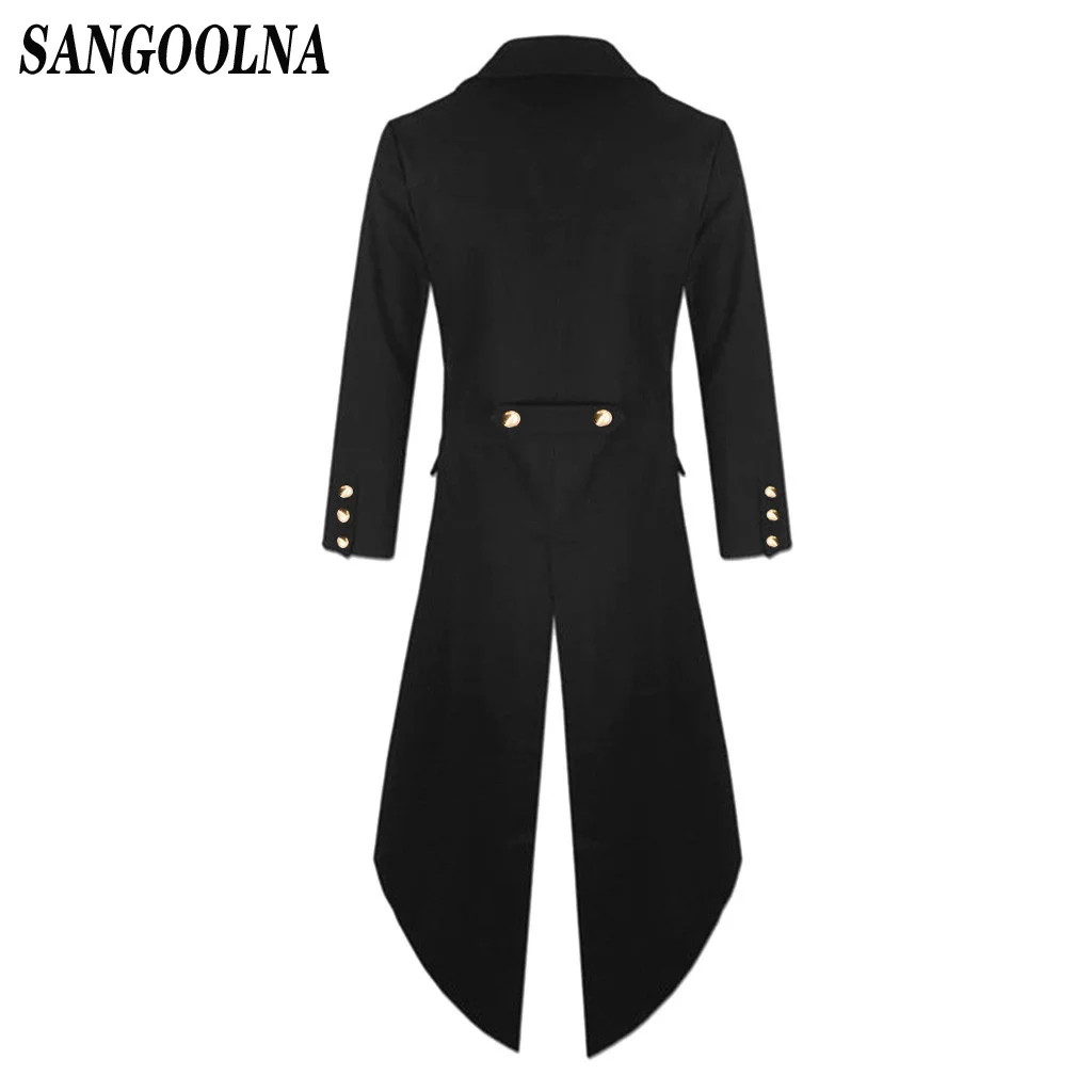 Traje victoriano para hombres adultos, abrigo de cola esmoquin negro, gabardina gótica Steampunk, traje de vestido, abrigo para uniforme, abrigo para fiesta