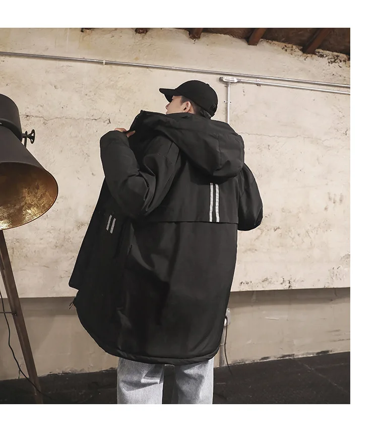Literature And Art Popular Brand Men'S Wear New Style Mid-length down Jacket Teenager Workwear Thick Warm Coat Men's