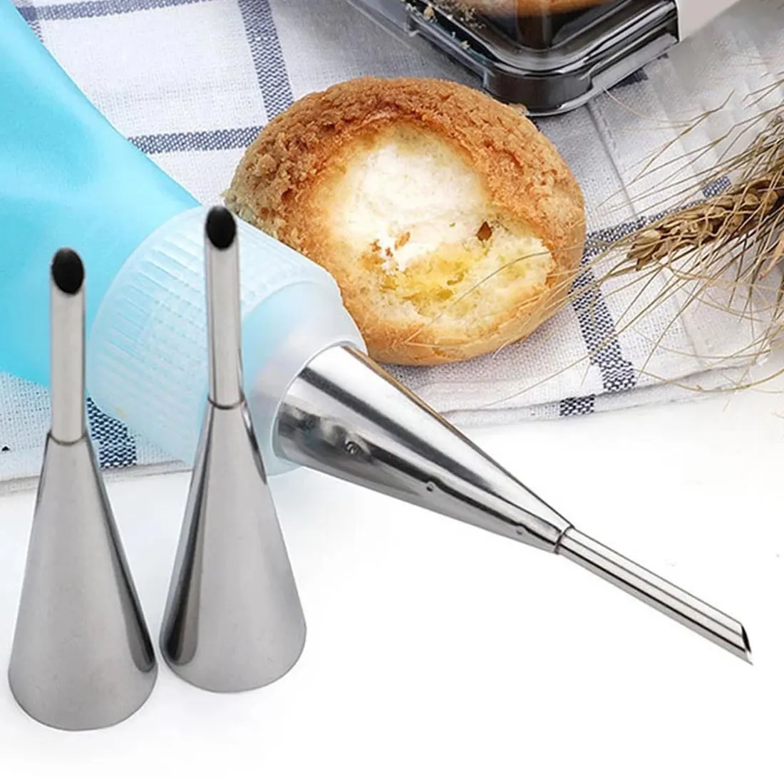 Cake Tool Buttercream Frosting Tube Puff Nozzle Stainless Steel Cupcake
