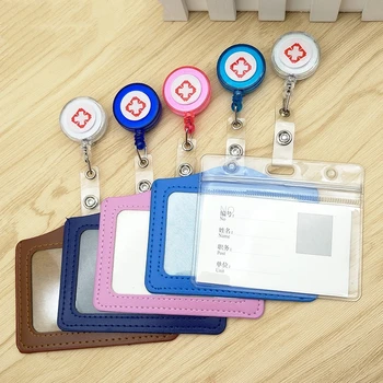 

Bank Credit Card Holders Bus ID Holders Identity Badge Protective Shell with Retractable Reel Nurse Pass Cover Accessories