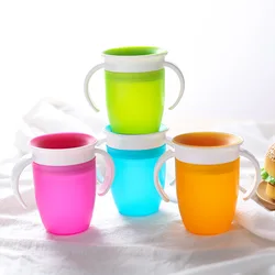 Gobelet magique d'apprentissage pour bébé, gobelet étanche pour enfant, peut être tourné, 2022 ML, 1 pièce, 360, 240 