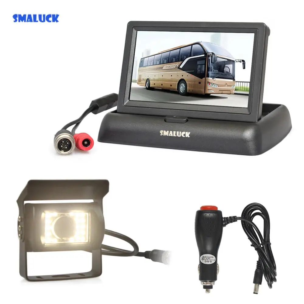 SMALUCK DC12V 24V 4 3 дюйма задняя фотокамера водонепроницаемая CCD светодиодсветодиодный