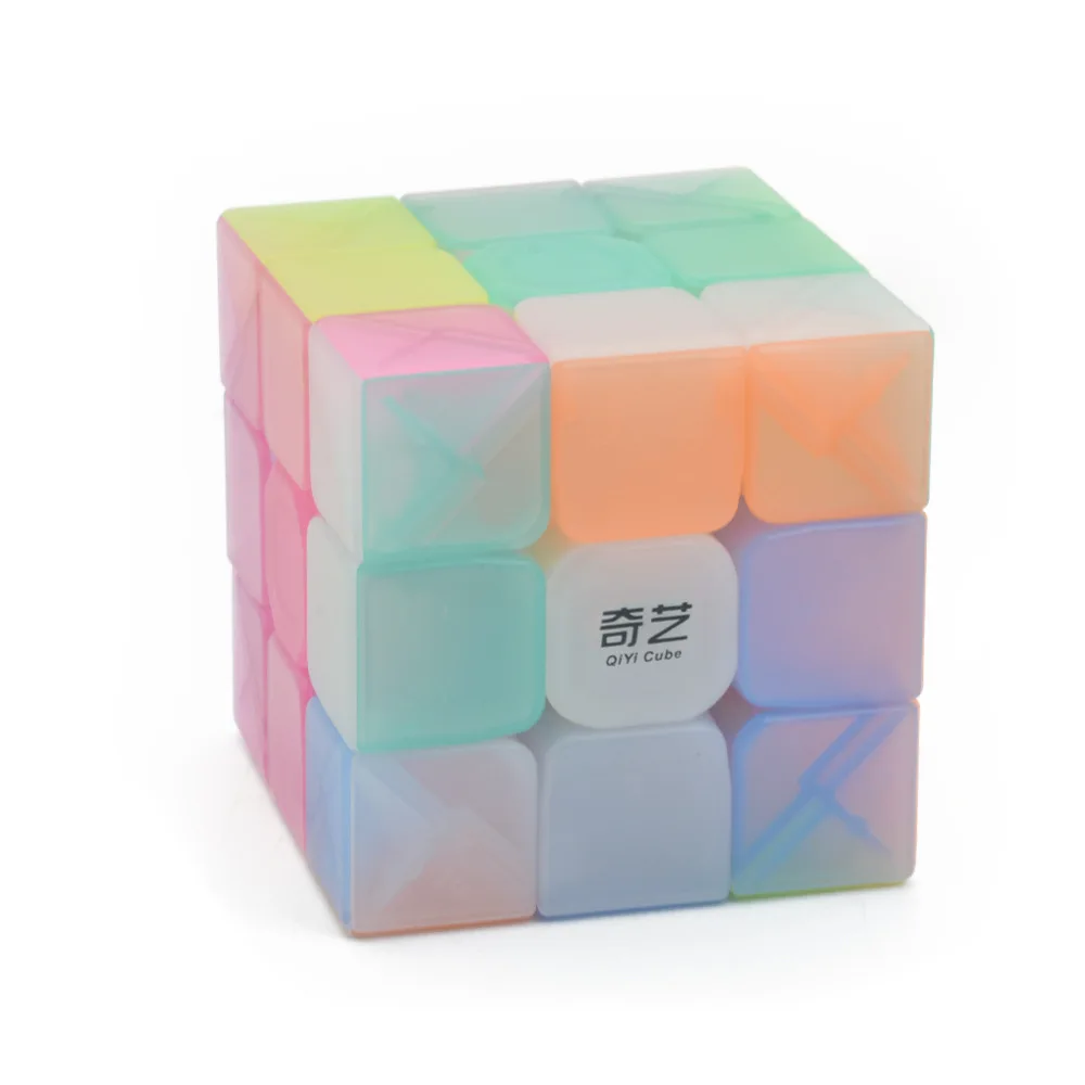 Qiyi 3x3 кубики желе цвет без наклеек 3х3х3 Волшебные кубики 3 слоя скоростной кубик профессиональная головоломка игрушки для детей Детская Подарочная игрушка