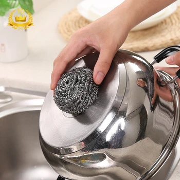 

Hot 6Pcs Kitchens Bathroom Stainless Steel Sponges Scrubbing Scouring Pad Steel Wool Scrubber Kitchen Cleaning Accessories