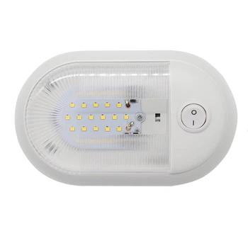 

12V /24Vled Rv Ceiling Dome Light Rv Interior Lighting For Trailer Camper With Switch, Single Dome (Warm White)