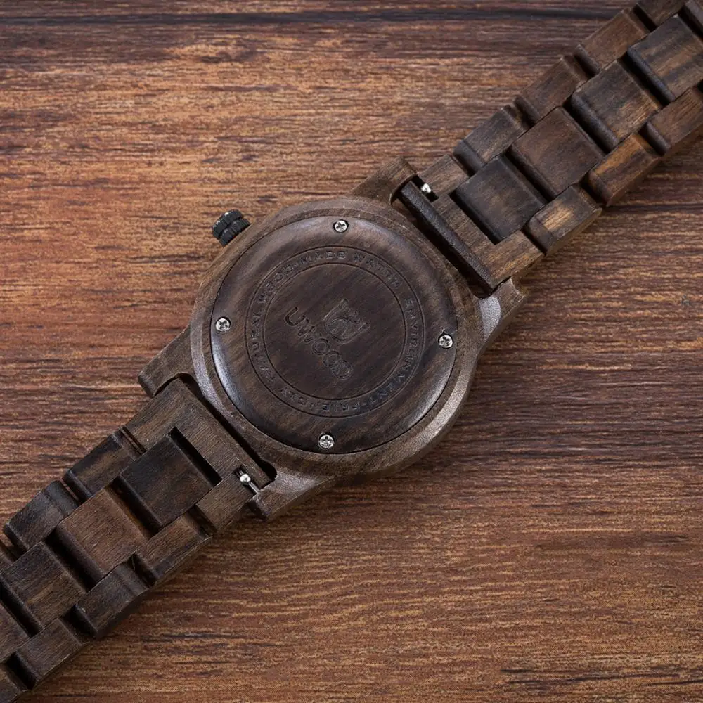 Uwood наручные часы в корпусе из натурального дерева для мужчин винтажные мужские деревянные часы Подарки для мужчин