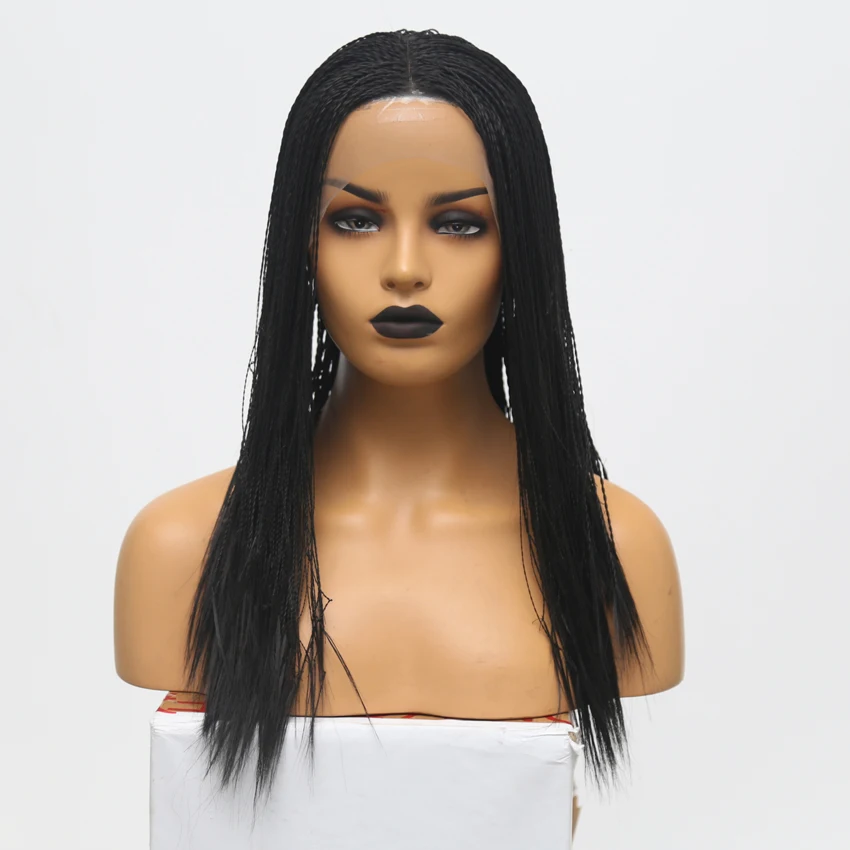 

Charisma Black High Temperature Fiber Hair Synthetic Lace Front Wig 900 Pieces 2x Twist Braids Wigs for Women 13x3 Lace