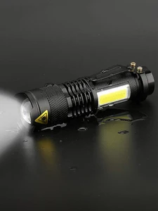 Миниатюрный перезаряжаемый светодиодный фонарик использует лампы XPE + COB, дальность освещения 100 м, для приключений, кемпинга и т. д.