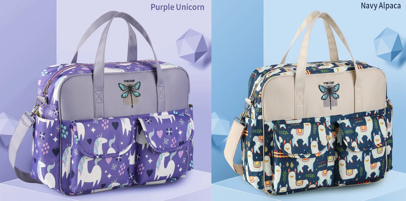 New Waterproof Nylon Print Shoulder Mother Bag Multi-function Messenger Portable Mother And Baby Bag Large Capacity Mummy Bag