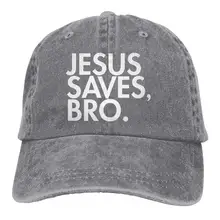 Jesus Saves Bro Мужская кепка джинсовая хлопковая Регулируемая Кепка на заказ Забавный рыболовный козырек Ясень