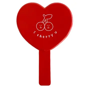 

Heart-Shaped Red Handheld Mirror Cartoon Cherry Vintage Cosmetic Makeup Tool