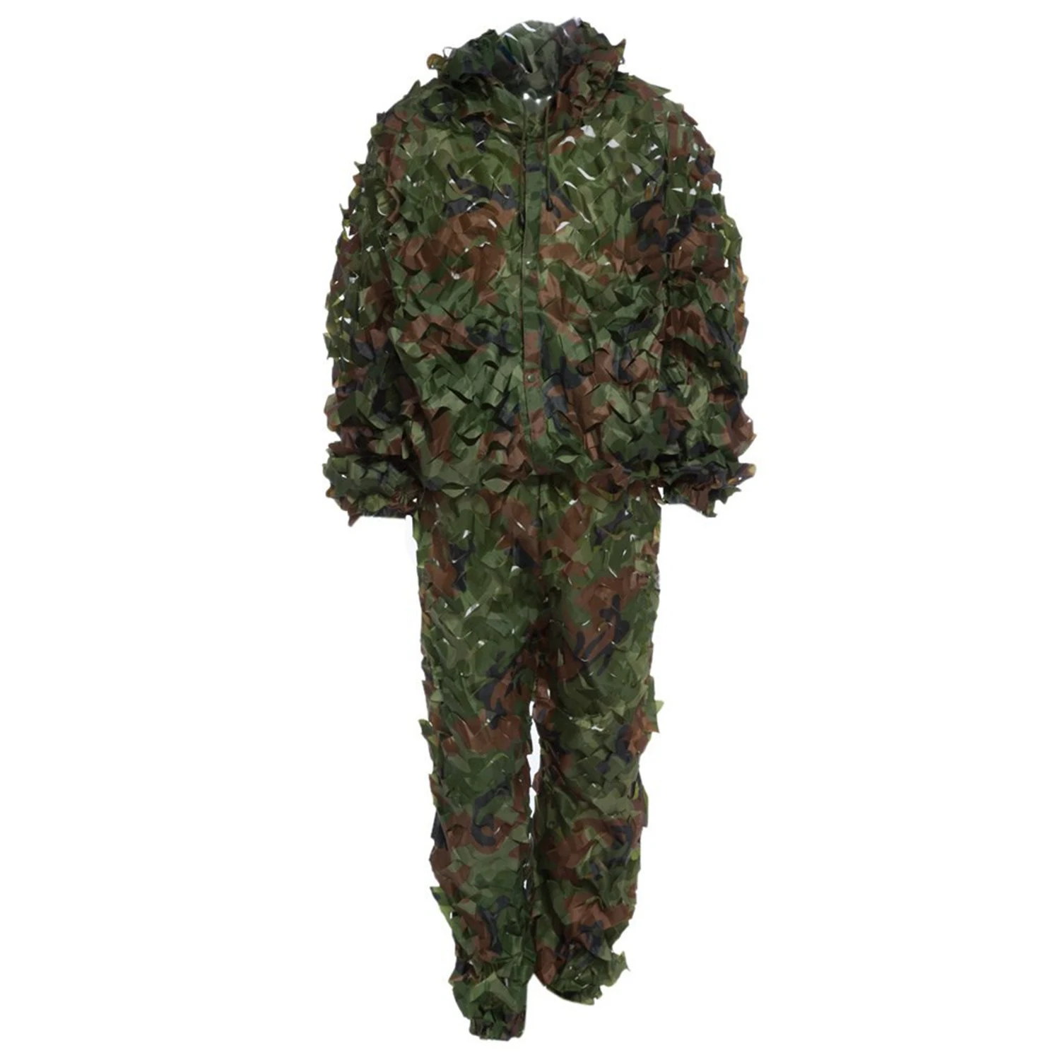 

Hunting 3D Camo Leaf Camouflage Suits Ghillie Bionic Training Suit Set CS Savage Kit Storage
