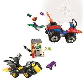 

Marvel DC Batman The Riddler Robbery Spider-Man Car Building Blocks Kit Bricks Classic Movie Model Kids Toys For Children Gift