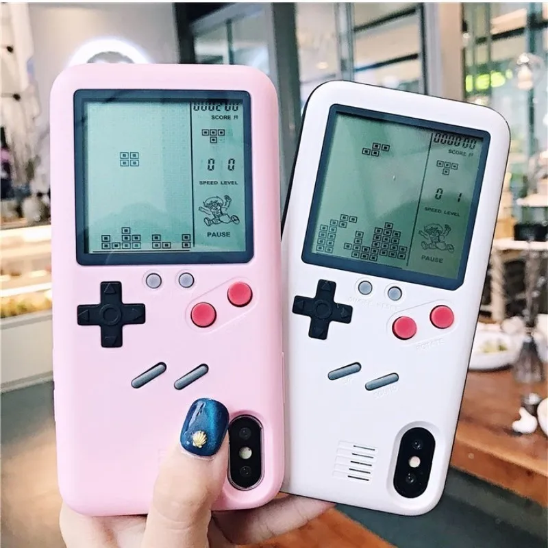 Чехол Gameboy для iphone 12 11 Pro Max 7 8 6 6S Plus в стиле ретро с принтом тетрис | Мобильные