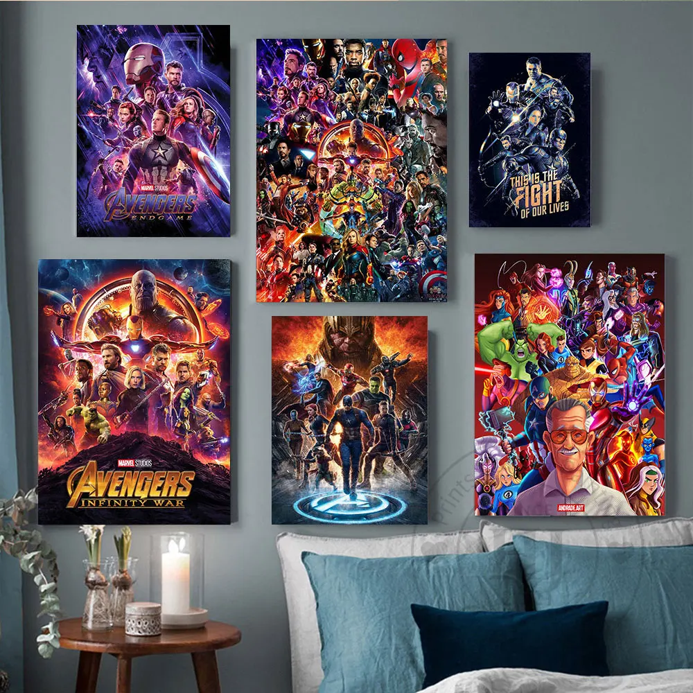 Disney-Affiche de film Avengers Extron War, Marvel Smile Hero, Peinture sur  toile, Art mural, Image