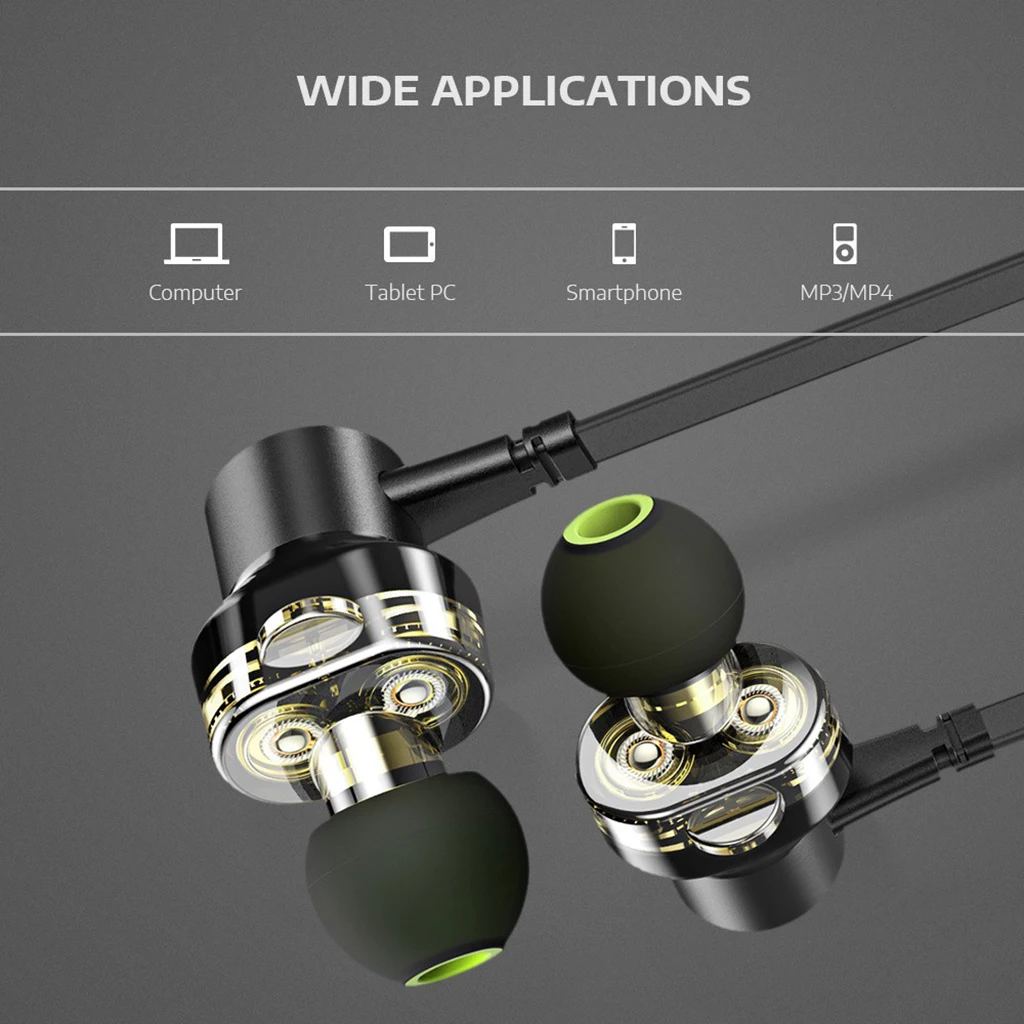 AWEI Z1 Double Moving  Subwoofer Universal Wire Control Earphone