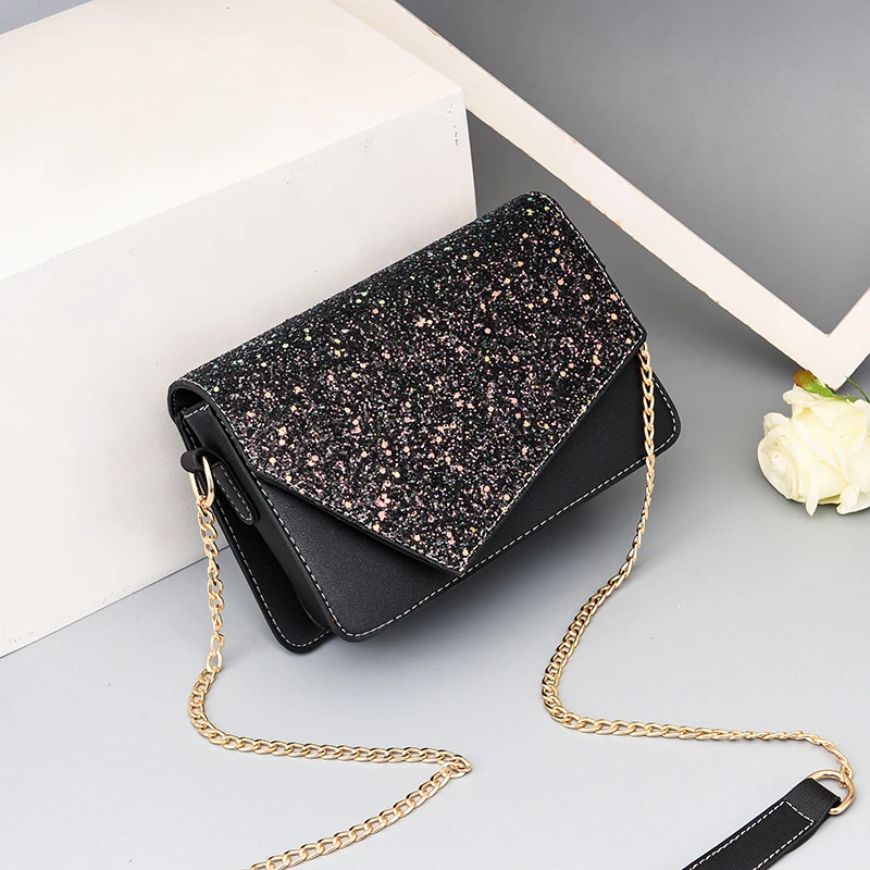 

Fashion Bling Chain Crossbody Bags for Women Shoulder Bag Evening Party Clutch Envelope Flap Messenger Bag Casual Mini Handbags
