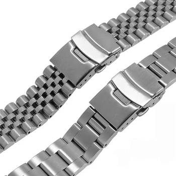 

20mm/22mm Stainless Steel Watch Strap for SEIKO Watch Replacement Silver Watchband Five Beads / Three Beads Wristband