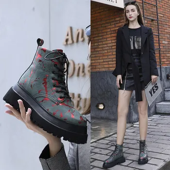 

Martin boots female British style 2020 new autumn and winter plus velvet platform spring and autumn single boots ins tide