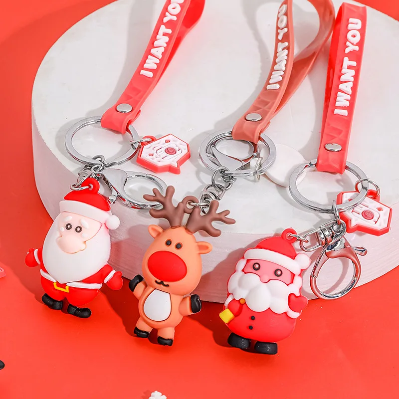 

Cartoon Christmas Keychain Creative Santa Claus Keychain Personality Car Key Student Schoolbag Accessories Pendant