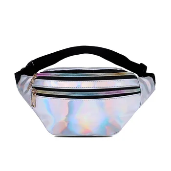 

2020 New Holographic Waist Bag Banana Belt Bag Fashion Fanny Pack Solid Color Unisex Laser Chest Phone Pouch Multifunctional