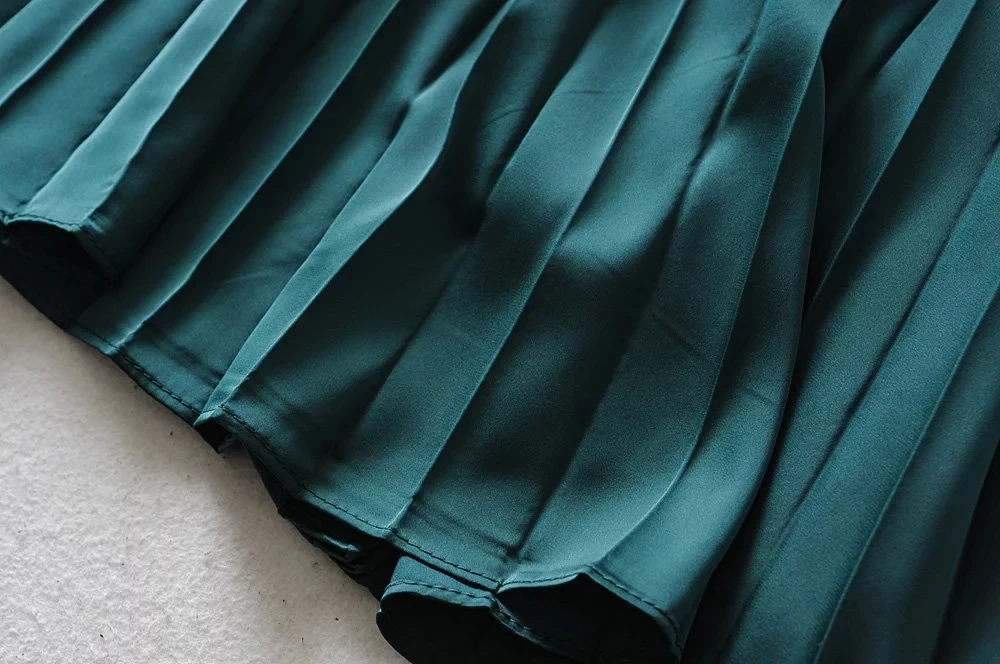 Женская Зимняя юбка в английском стиле; элегантная сатиновая плиссированная юбка с эластичной талией и высокой талией; faldas mujer moda; шикарные юбки макси для женщин; s