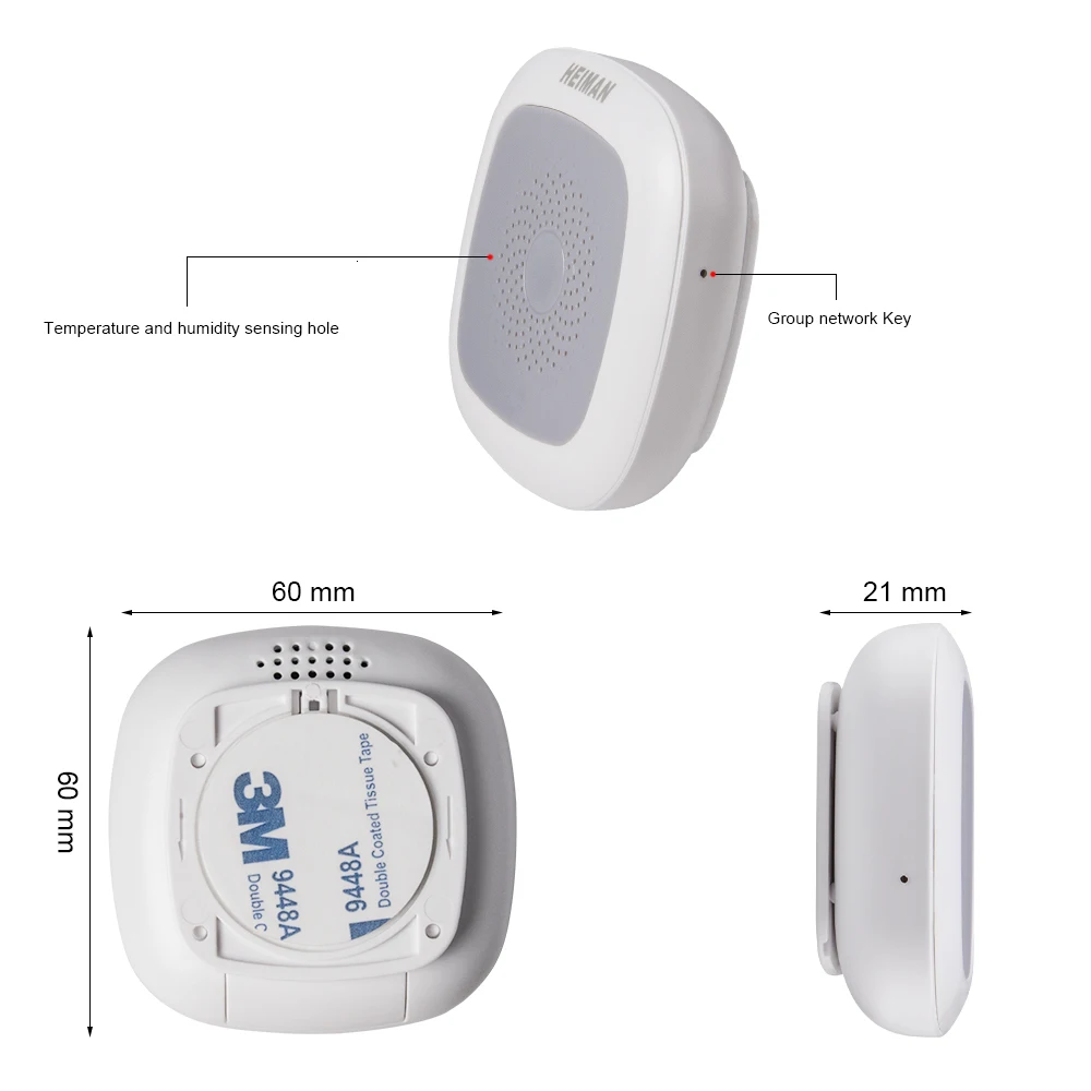 HEIMAN 4pcs Z-wave Temperature & Humidity sensor temp monitoring moisture Z wave 868MHz fire alarm smart heat detector