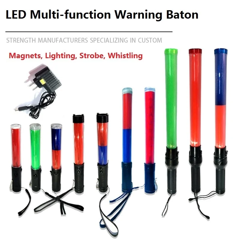Charging LED Road Traffic Indicator Lights Fluorescent Warning Glowing Safety Baton Magnets Lighting Strobe Whistling | Лампы и