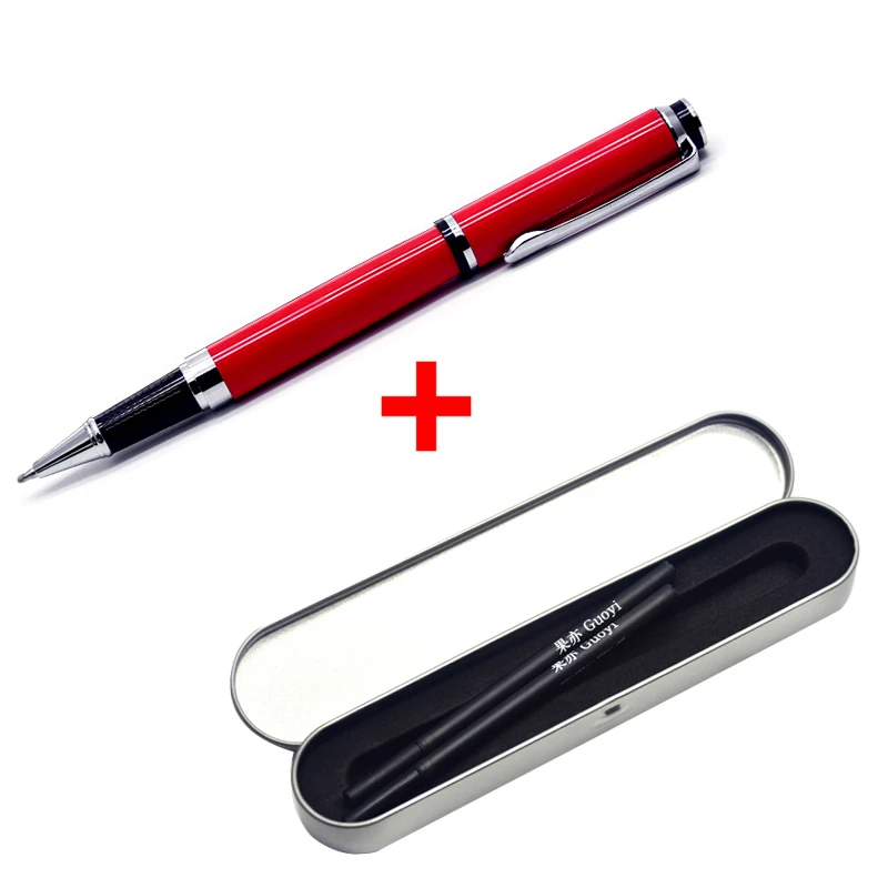 red gift- black ink Guoyi Q033 Новая Металлическая цветная гелевая ручка для офиса школьные принадлежности для обучения канцелярские принадлежности подарки роскошная ручка Отель Шариковая ручка для бизнеса - Цвет: red gift- black ink
