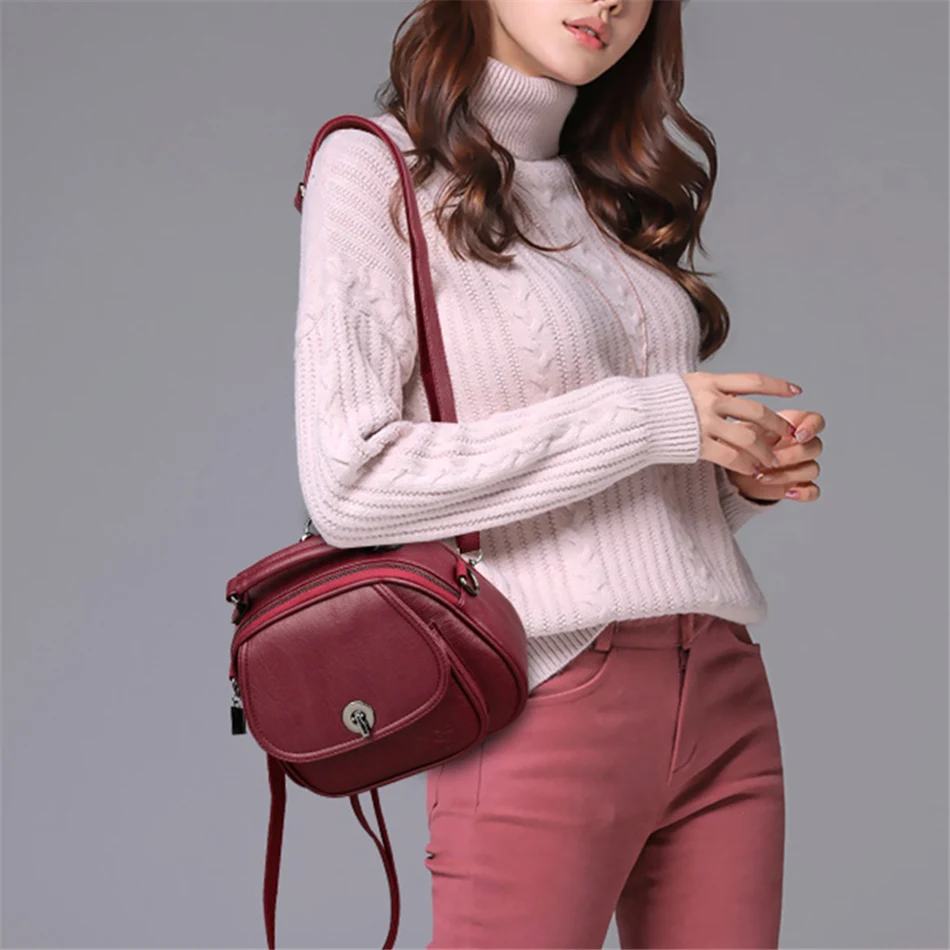 Многофункциональные рюкзаки для девочек-подростков Mochila Feminina, женские кожаные рюкзаки высокого качества, небольшой рюкзак в консервативном стиле