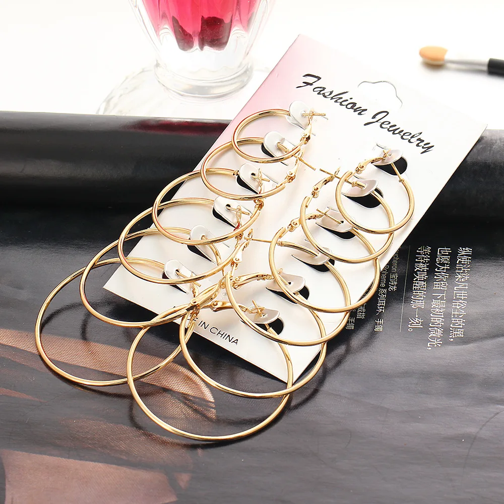 12pcs/lot 25-50mm Exaggerate Big Smooth Circle Hoop Earrings Women Eardrop Hoop Earring Ring Combination Fashion Jewelry Gift
12pcs/lot 25-50mm Exaggerate Big Smooth Circle Hoop Earrings Women Eardrop Hoop Earring Ring Combination Fashion Jewelry Gift