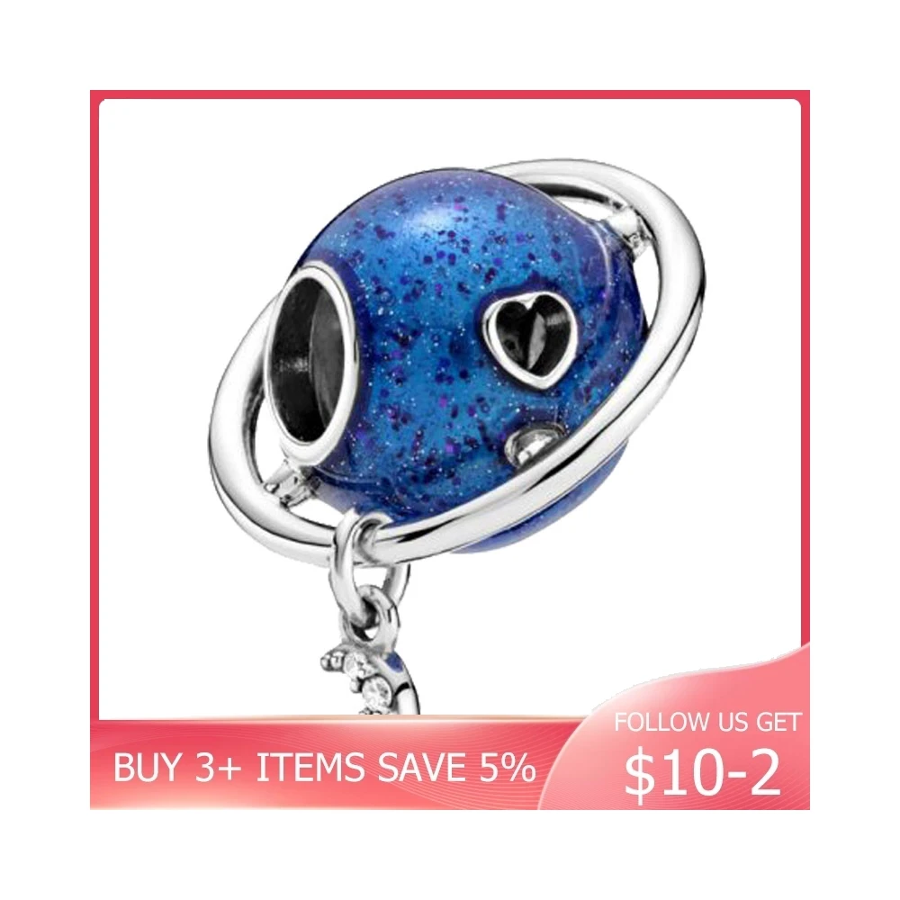 2020 Winter New 925 Sterling Silver Beads Planet Love &amp Moon Charm fit Original Pandora Bracelet Christmas Jewelry | Украшения и