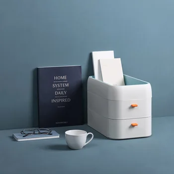 

Desk Storage Box Plastic Drawer Office Shelf Supplies File Organizer