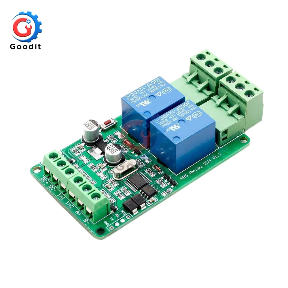 2 полосный релейный модуль Modbus rtu 12 В выход входной канальный переключатель реле