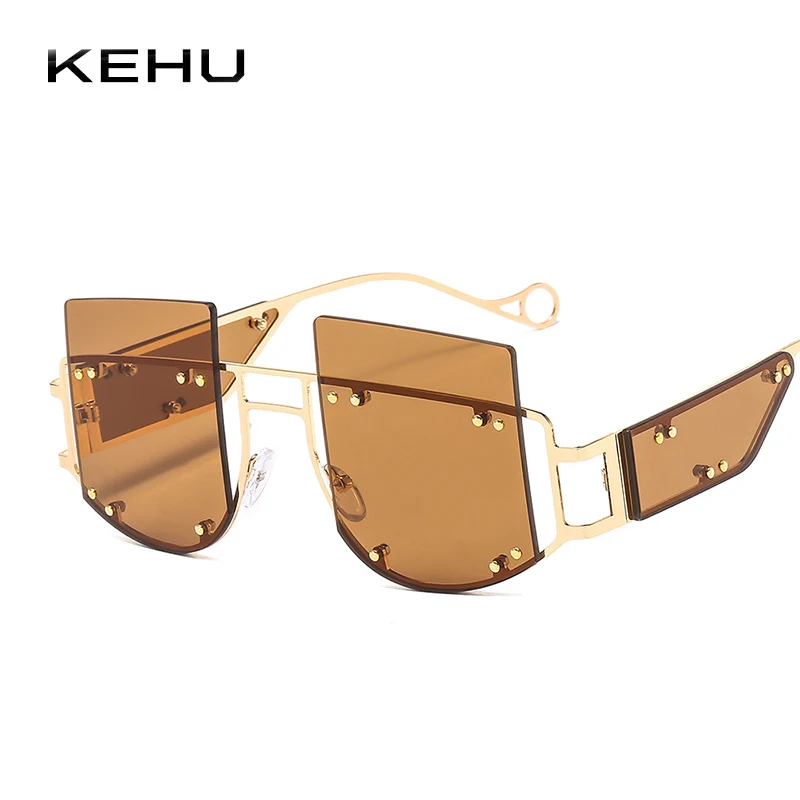 KEHU модные панк Солнцезащитные очки женские брендовые дизайнерские