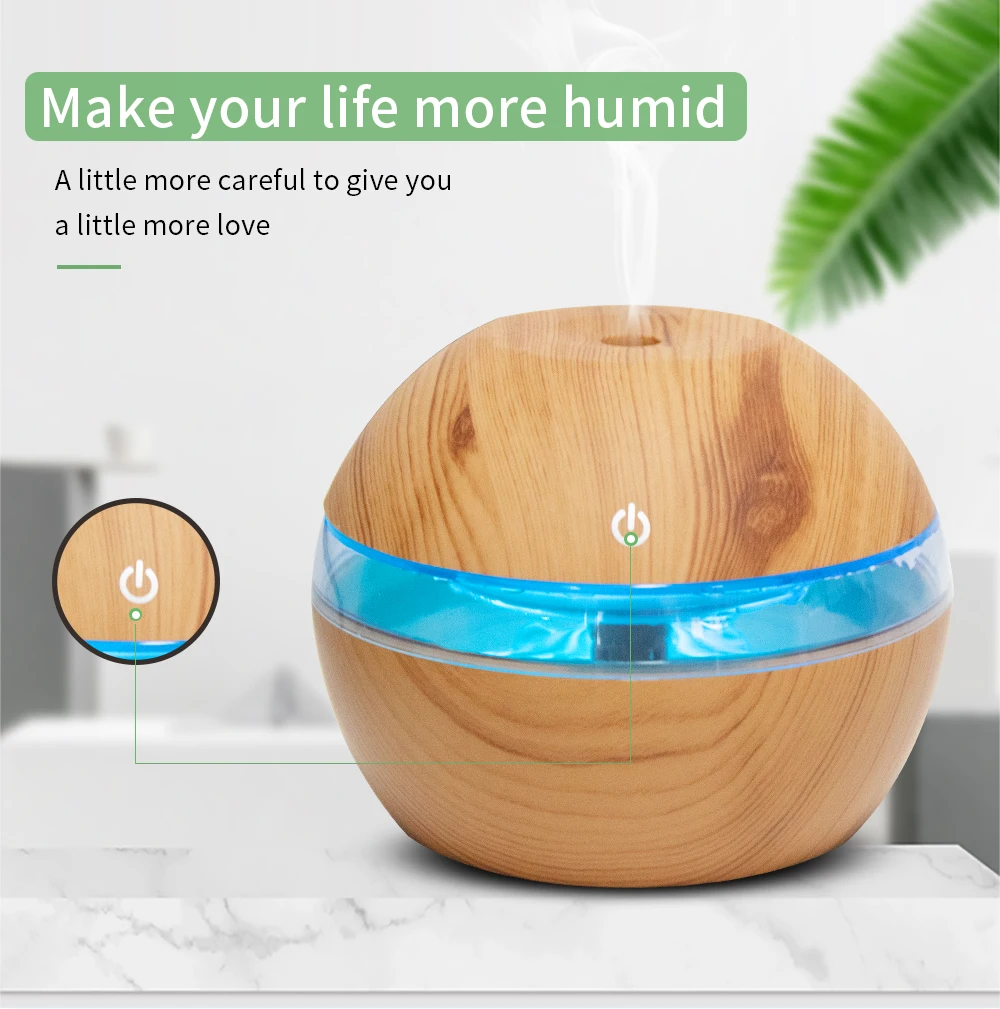 USB 003 Electric Ultrasonic Air Humidifier Aroma Diffuser Essential Oil Aromatherapy 7 Color LED Cool Mist Maker for Office Home