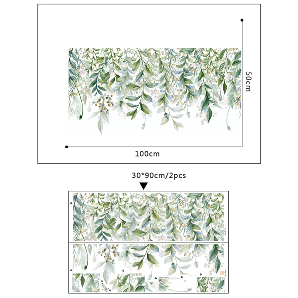2 шт. настенные наклейки с зелеными листьями растений наклейка для дома и офиса