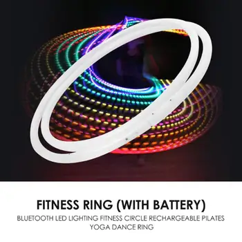

Durable Sport Hoops Multi-function Bluetooth LED Lighting Fitness Circle Rechargeable Pilates Yoga Ring w/ Battery