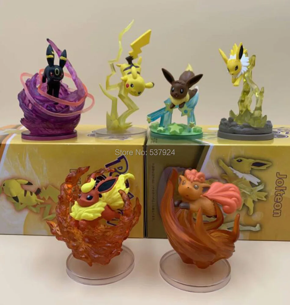 Новые 6 шт. Pkc Rowlet Litten Jigglypuff Espeon Cubone Espeon Flareon Jolteon Umbreon Espeon Vulpix 2,8-" 7-10 см ПВХ фигурки
