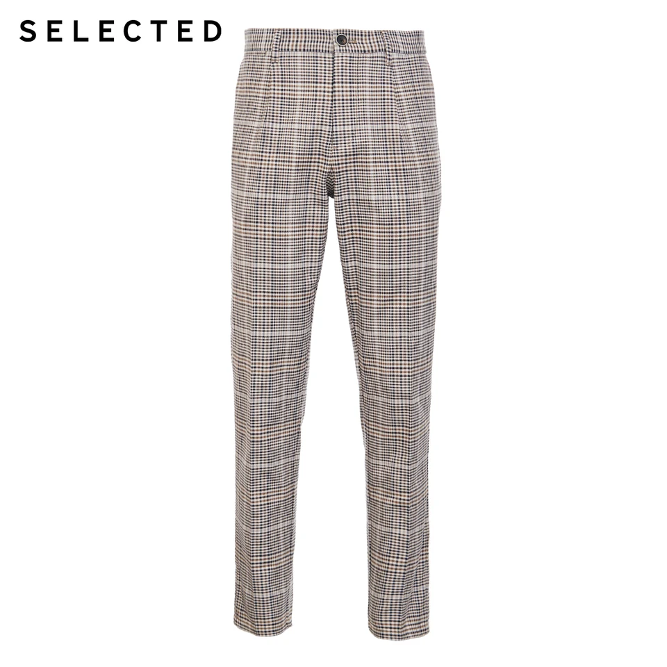 mens plaid tapered pants