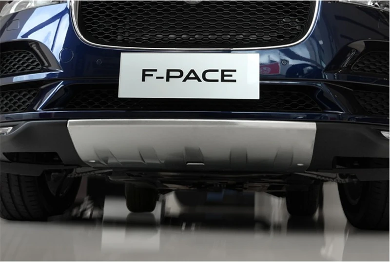 Для Jaguar F-PACE Передний+ задний бампер диффузор бамперы из нержавеющей стали защитная противоскользящая пластина